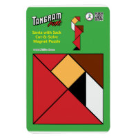 Tangram Kerstmagneten - Kerstman & zak van speelgo