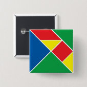 Tangram Knop Vierkante Button 5,1 Cm (Voorkant /achterkant)