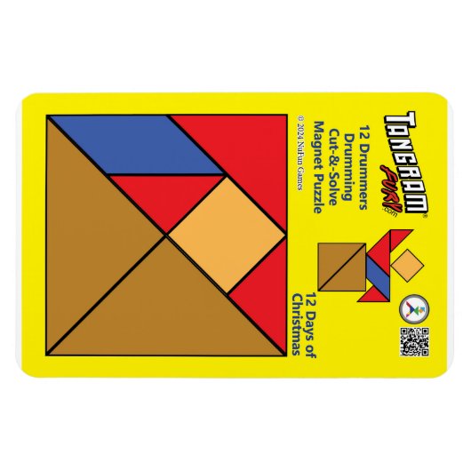Tangram magneet puzzel - 12 Drummers Drummen (Horizontaal)