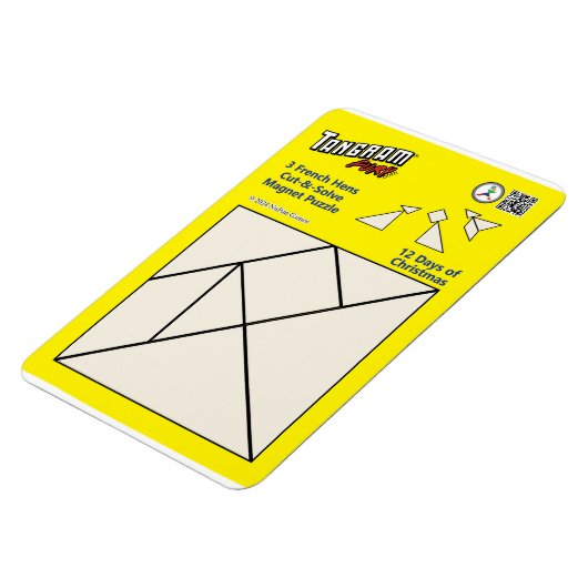 Tangram magneet puzzel - 3 Franse hennen (Linkerzijde)