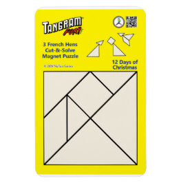 Tangram magneet puzzel - 3 Franse hennen