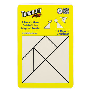 Tangram magneet puzzel - 3 Franse hennen