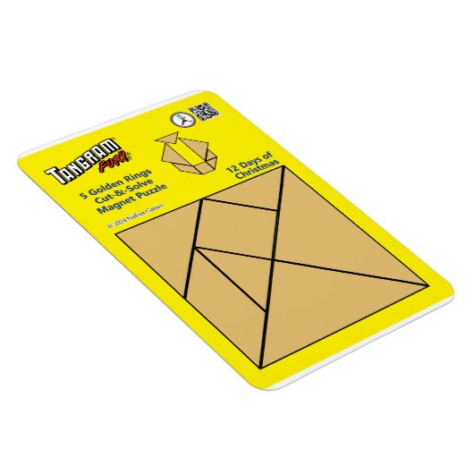 Tangram magneet puzzel - 5 gouden ringen (Rechterzijde)