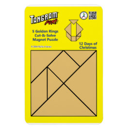 Tangram magneet puzzel - 5 gouden ringen