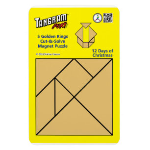 Tangram magneet puzzel - 5 gouden ringen