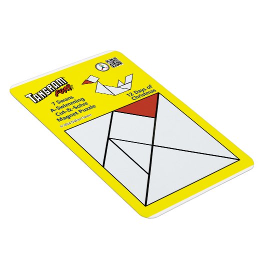 Tangram magneet puzzel - 7 zwanen A-zwemmen (Rechterzijde)