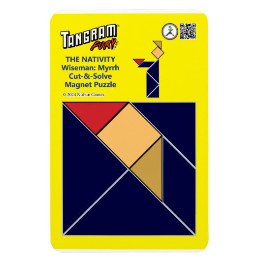 Tangram Nativity Magnet - Wiseman met Myrrh Magneet (Verticaal)