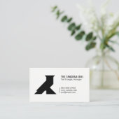 Tangram Owl Black Geometric Shape Simple White Visitekaartje (Staand voorkant)