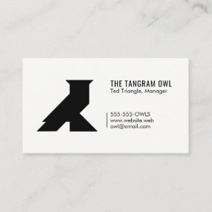 Tangram Owl Black Geometric Shape Simple White Visitekaartje