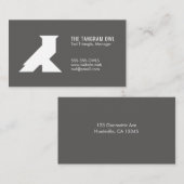 Tangram Owl White Geometric Shape on Grey Visitekaartje (Voorkant / Achterkant)