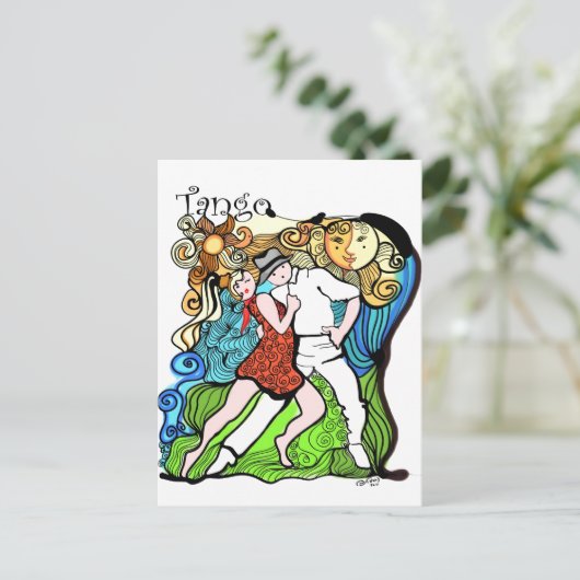 Tangueritos en de Sun Tango Briefkaart (Staand voorkant)