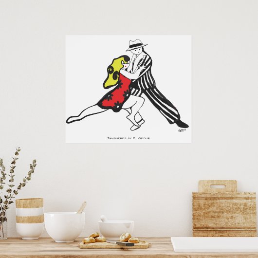 Tangueros Characters Tango Poster (Keuken)
