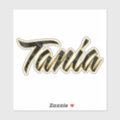 Tania black gold Lettering Aufkleber Sticker (Vel)