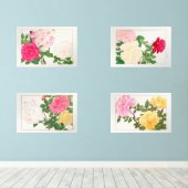 Tanigami Konan Roos Flower Collectie Muurkunst Sets (Houten vloer)