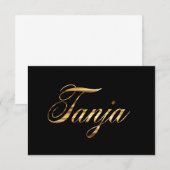 Tanja gold Design Lettering Karte (Voorkant / Achterkant)