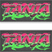 Tanja Vorname Name Graffiti Aufkleber Sticker (Voorkant)