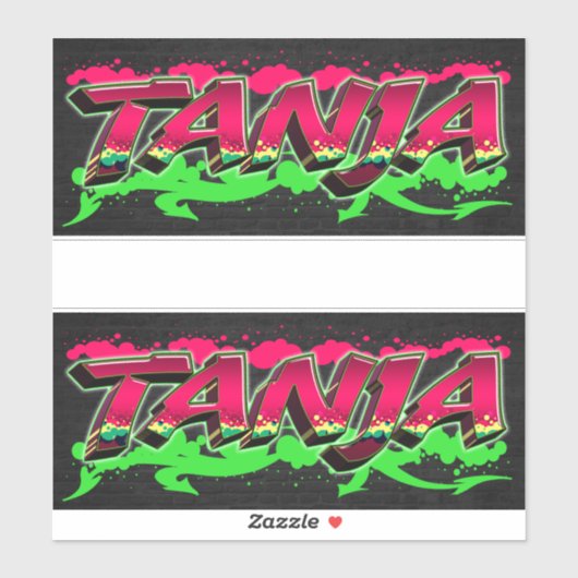 Tanja Vorname Name Graffiti Aufkleber Sticker (Vel)