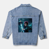 Tanjiro anime manga denim jacket (Achterkant)