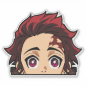 Tanjiro Kamado Peeker Sticker - Demon Slayer Decal (Voorkant)