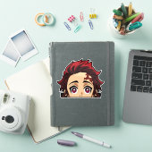 Tanjiro Kamado Peeker Sticker - Demon Slayer Decal (iPad Cover)