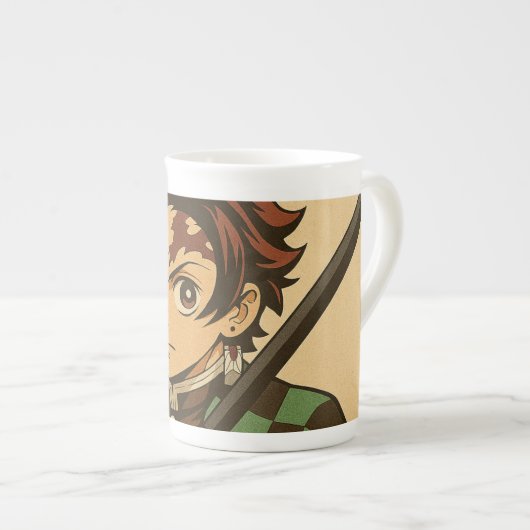 Tanjiro Kamado Porselein Kop (Voorkant rechts)