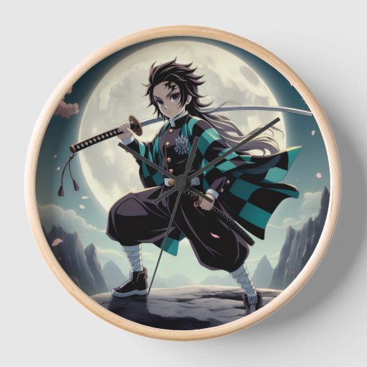Tanjiro-wandklok (Voorkant)