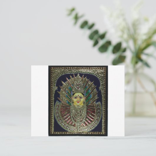 Tanjore Adi Parashakti Painting Briefkaart (Staand voorkant)