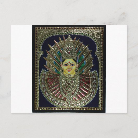 Tanjore Adi Parashakti Painting Briefkaart (Voorkant)