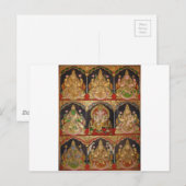 TANJORE PAINTING ASHTALAKSHMI SOUTH INDIA BRIEFKAART (Voorkant / Achterkant)