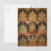 TANJORE PAINTING ASHTALAKSHMI SOUTH INDIA BRIEFKAART (Voorkant / Achterkant)