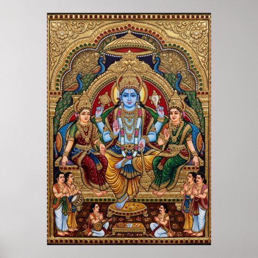 Tanjore Vishnu Devotionele Poster | Traditionele I (Voorkant)