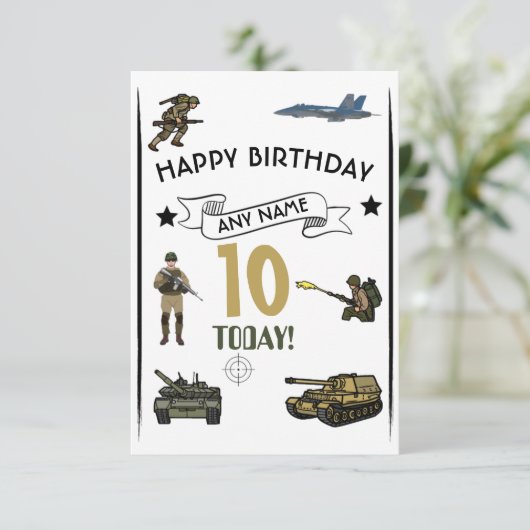 Tank Birthday Kaart (Staand voorkant)