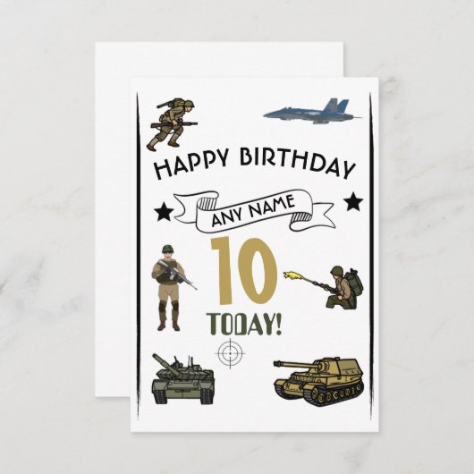 Tank Birthday Kaart (Voorkant / Achterkant)