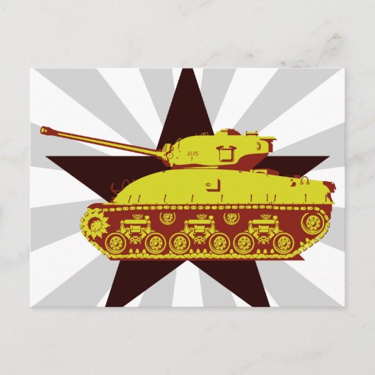 Tank Briefkaart (sterburst) (Voorkant)