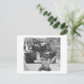 tank en sloep briefkaart (Staand voorkant)