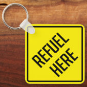 Tank hier Metalen Vierkante Sleutelhanger (Voorkant)