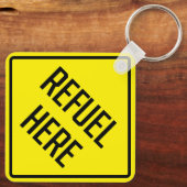 Tank hier Metalen Vierkante Sleutelhanger (Achterkant)