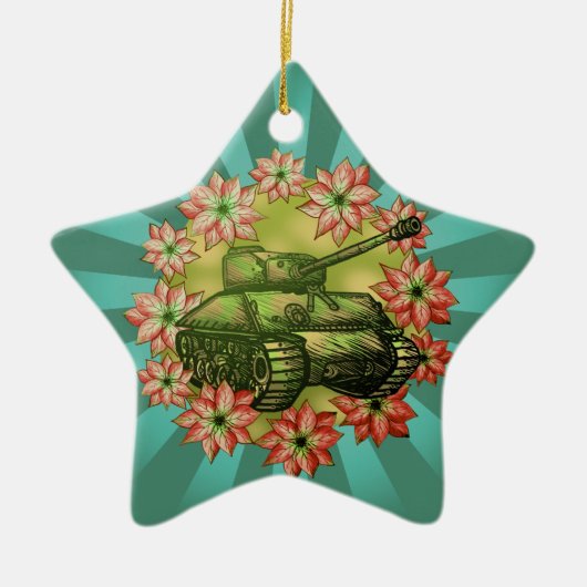 Tank Kerstmis op maat gemaakte ornamenten (Voorkant)