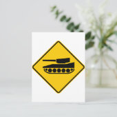 Tank kruising Highway Sign Briefkaart (Staand voorkant)
