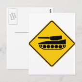 Tank kruising Highway Sign Briefkaart (Voorkant / Achterkant)
