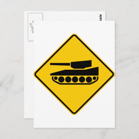 Tank kruising Highway Sign Briefkaart (Voorkant / Achterkant)