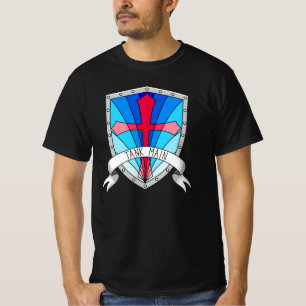 Tank Main Gamer Blue Red Cartoon Shield