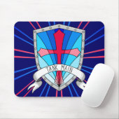 Tank Main Gamer Blue Red Cartoon Shield Muismat (Met muis)
