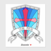Tank Main Gamer Blue Red Cartoon Shield Sticker (Vel)