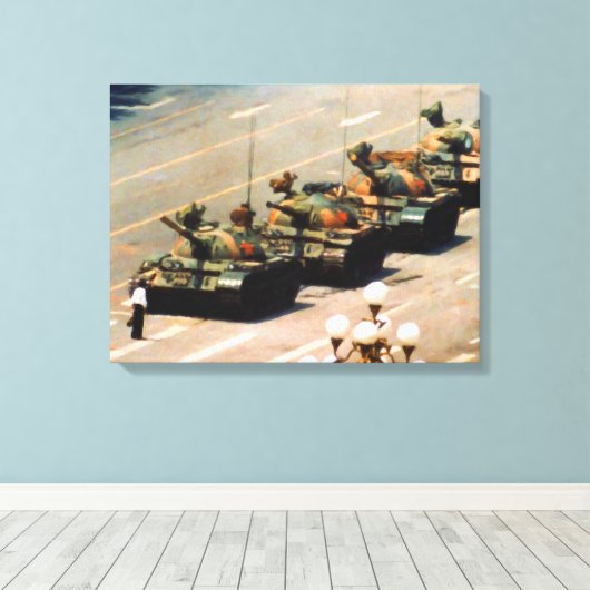 Tank Man verpakt Canvas (Insitu (Houten vloer))