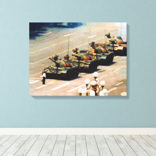 Tank Man verpakt Canvas (Insitu (Houten vloer))