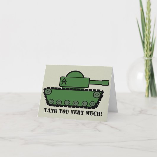 Tank Party Hartelijk dank Bedankkaart (Voorkant)