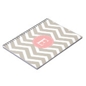 Tank Peach roze Chevron Monogram Notitieboek (Linkerzijde)