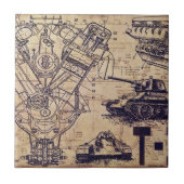 Tank Schematics Art Tegeltje (Voorkant)