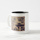 Tank Schematics Art Tweekleurige Koffiemok (Voorkant links)